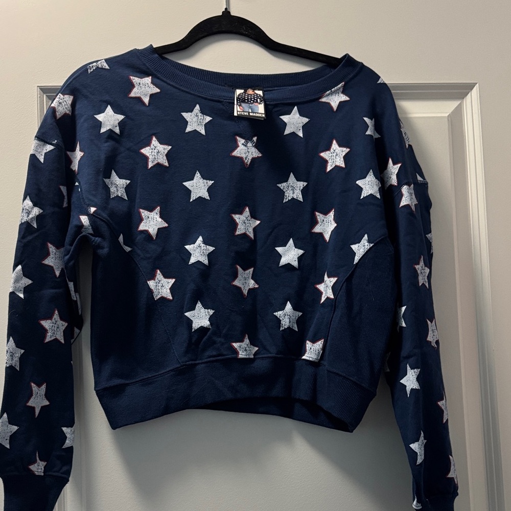 Steve Madden Blue Sweatshirt with White Stars
